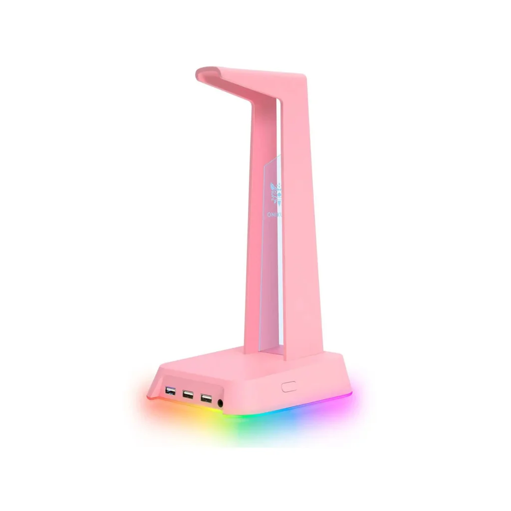 حامل سماعة الألعاب ONIKUMA ST2 RGB (وردي)