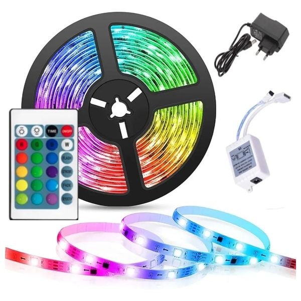 اذر شريط إضاءة LED RGB مع ريموت -أسود