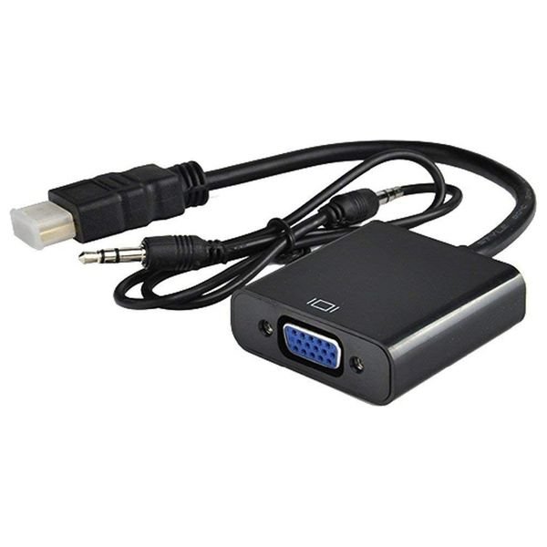 محول دي ام - CHB021 من HDMI الى VGA مع منفذ صوت 3.5 ملم - اسود