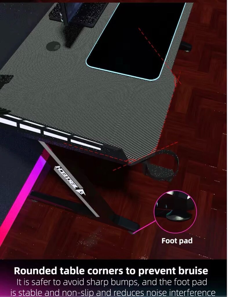 Jertech GD-216 Gaming Desk (Red)