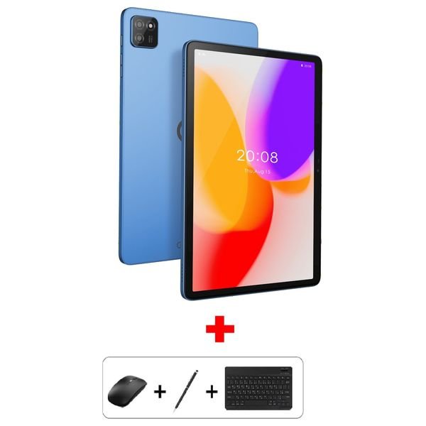 جي - تاب T9 برو - شاشة بحجم 10.1 انج - Allwinner A333 - بطارية بحجم 5500 مللي امبير - بقوة 10 واط - ازرق + قلم + كيبورد + ماوس