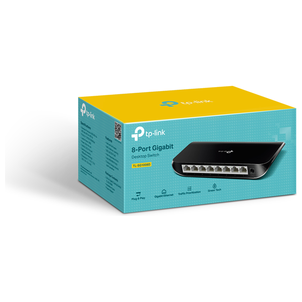 محول شبكة إيثرنت تيبي لينك - TL-SG1008D - اسود