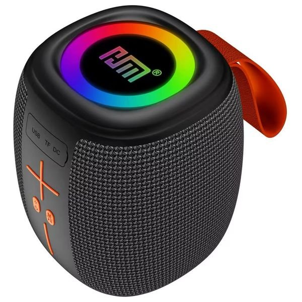 سماعة بلوتوث اذر - BD66 - بطارية بحجم 1200 مللي امبير - اضاءة RGB - اسود