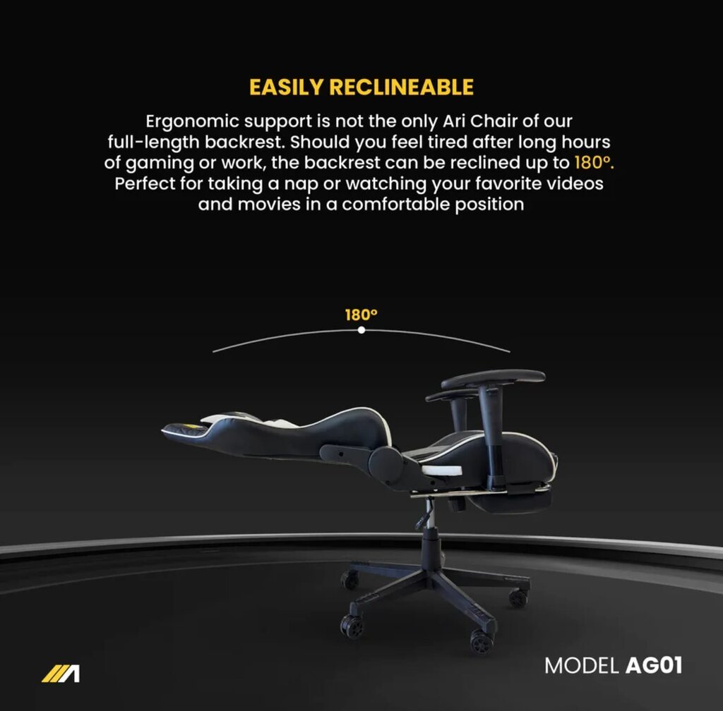 AG01 Gaming chair ( footrest + massage) Yellow & Black