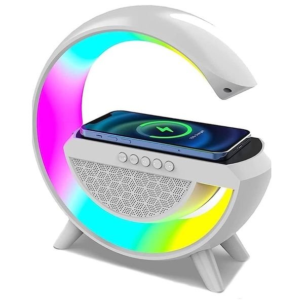بي تي BT-2301 – مكبر صوت بلوتوث – LED RGB – أبيض