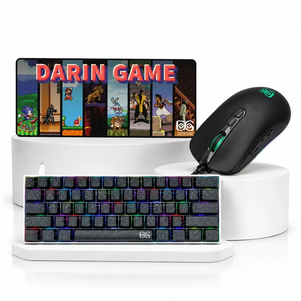 کومبو ألعاب 1 - ماوس باد + کیبورد POLATIN أزرق سويتش + ماوس M020