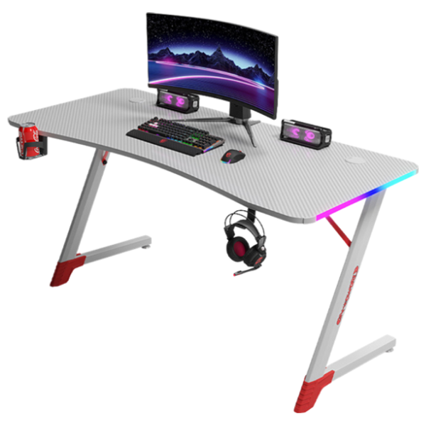 مكتب ألعاب D2209 RGB - أبيض