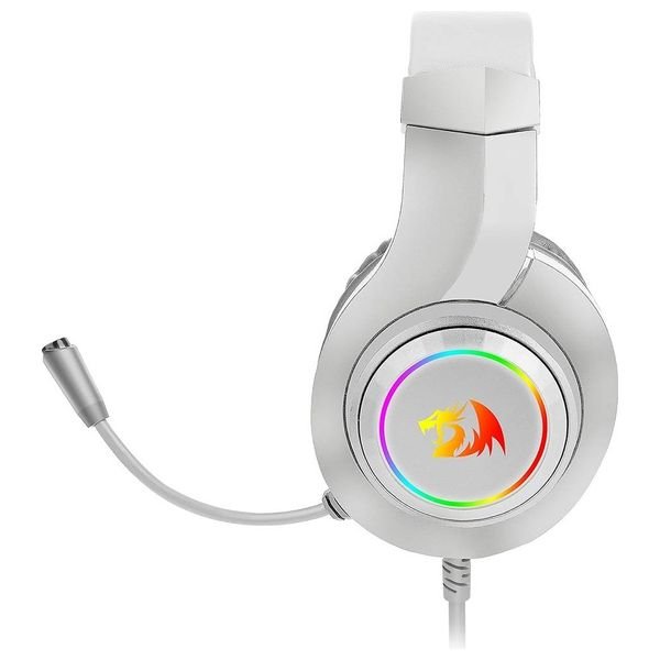 سماعة ألعاب ريدراجون HYLAS H260 - سماعات 50مم - عزل ضوضاء سلبي - مدخل صوت ومايك 3.5مم - موصل يو اس بي اي - طول الكيبل 1.8 متر - أبيض
