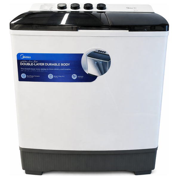 غسالة حوض مزدوج ميديا - 13 كجم - MT100W130/WG - أبيض