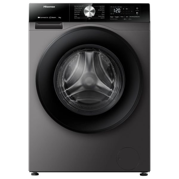 غسالة هايسنس فتحة امامية - 9 كغم - 1400 دورة بالدقيقة - WF3S9043BT - رمادي